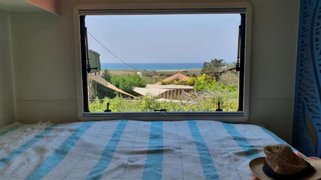 Countryside, beach view glamping caravan